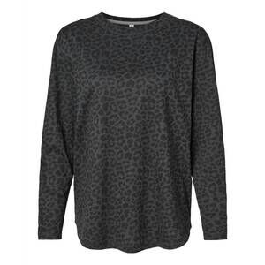 NEW LAT APPAREL women's spotted leopard tee top in black